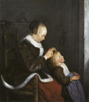Gerard ter Borch Woman combing a child's hair